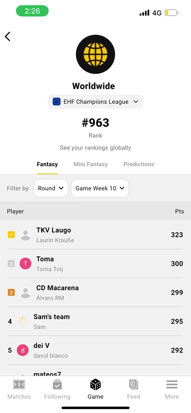 Rankings